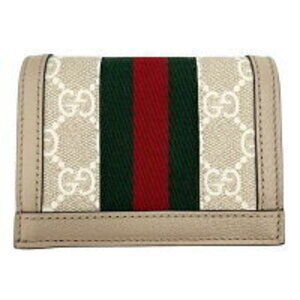 Gucci Case Canvas Coin GG Beige Tan Card Bifold Wallet Ophidia